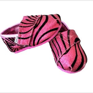 Tiny Toms Zebra Sparkle Shoes